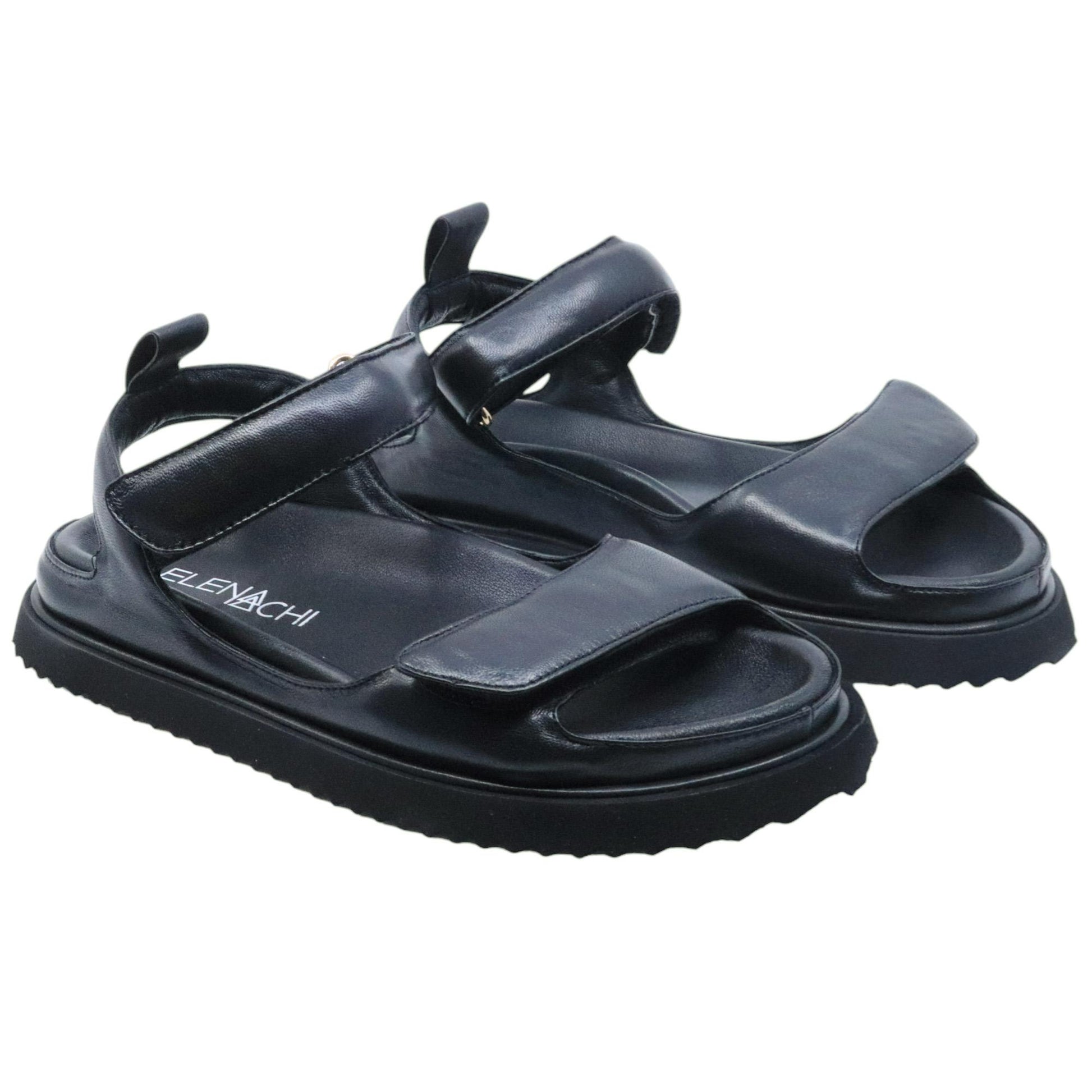 Sandalo donna Elena Iachi T99 in pelle nera 
