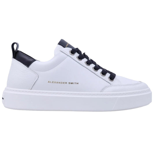 Sneaker uomo Alexander Smith Bond in pelle bianca e dettagli in nero 