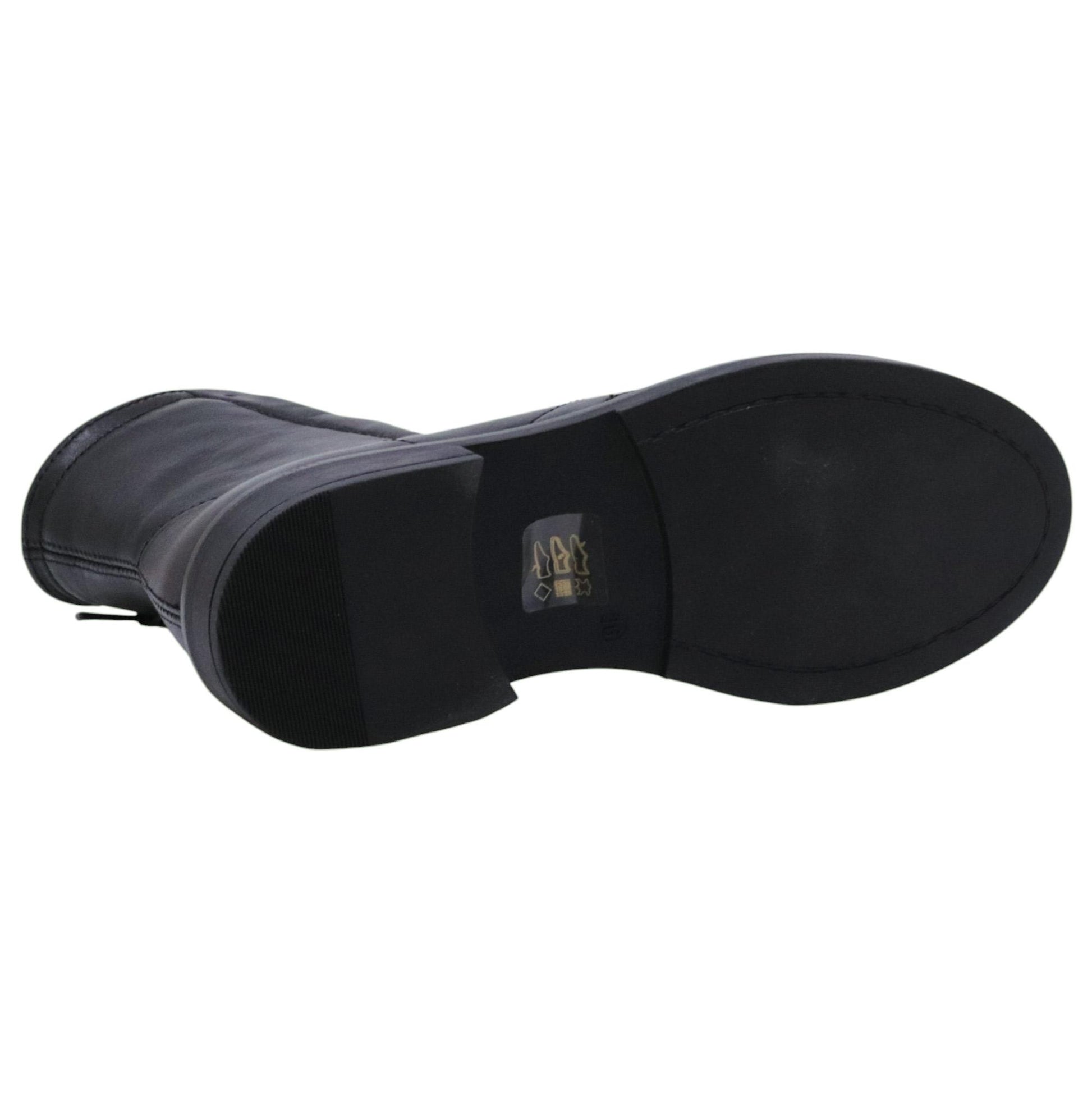 MJUS T81215 stivaletto donna in pelle nera con zip e accessorio gioiello 
