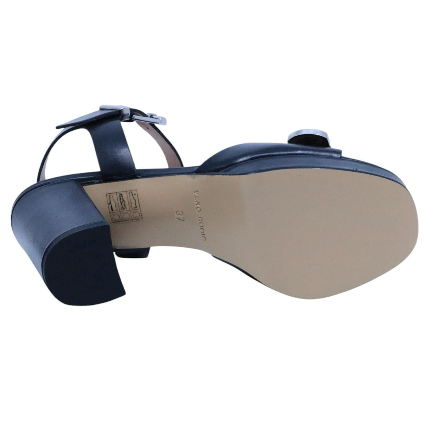 Sandalo con tacco Triver Flight 508 27 in pelle nera 