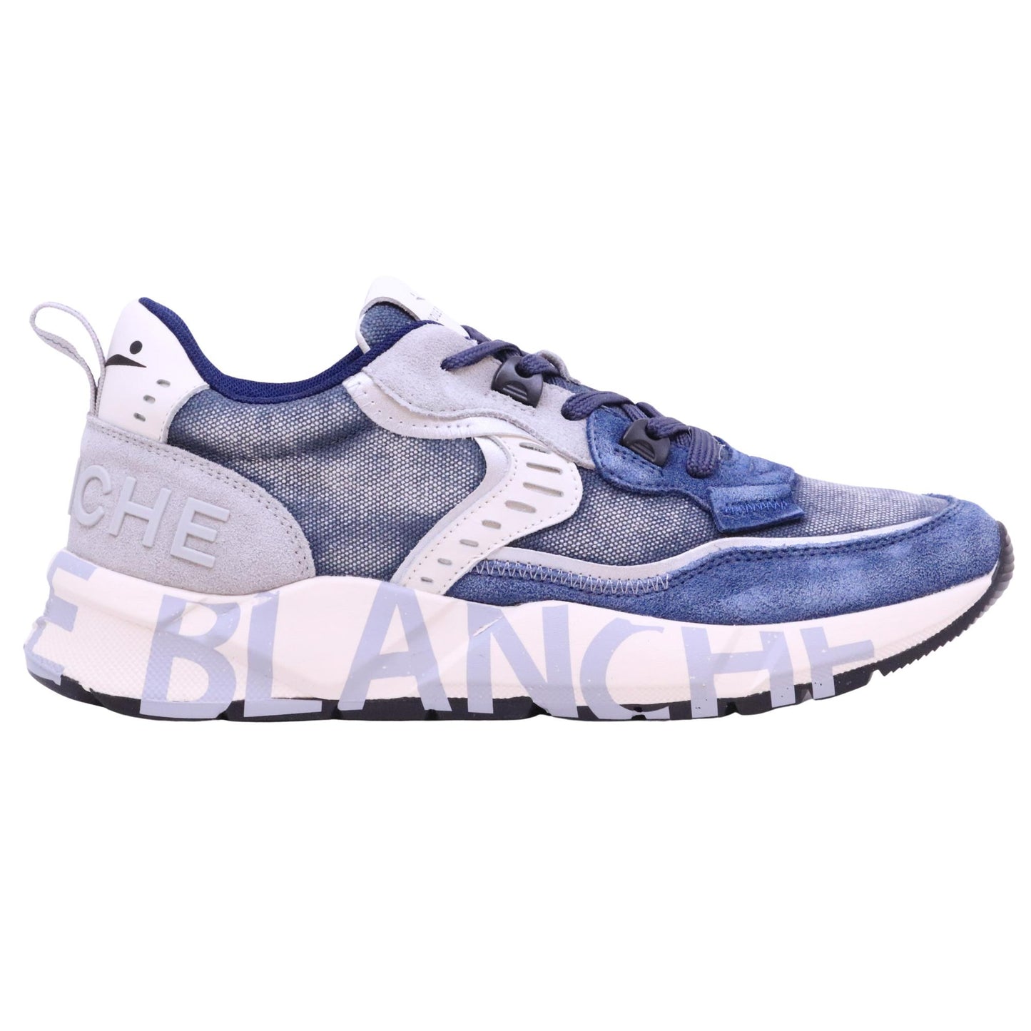 Voile Blanche Club01 sneakers uomo in camoscio e tessuto indaco casual leggere 