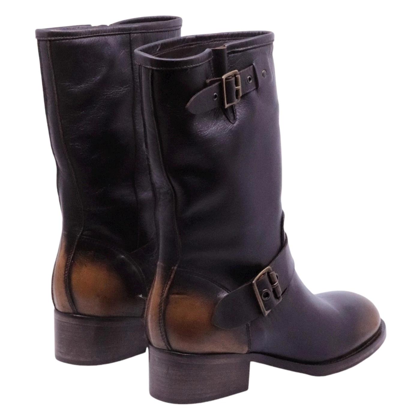 Stivale Biker donna Curiositè 2320 in pelle marrone 