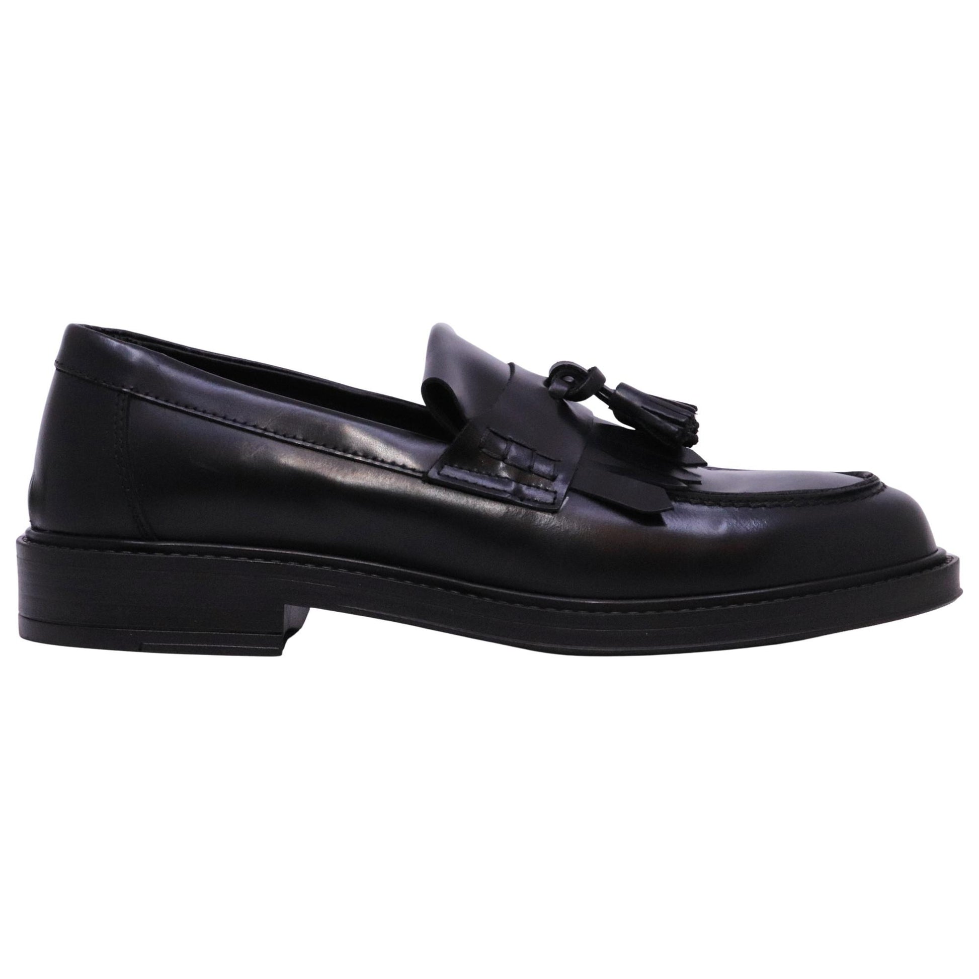 Pawelk's 25442 mocassino uomo in pelle nera con nappine 