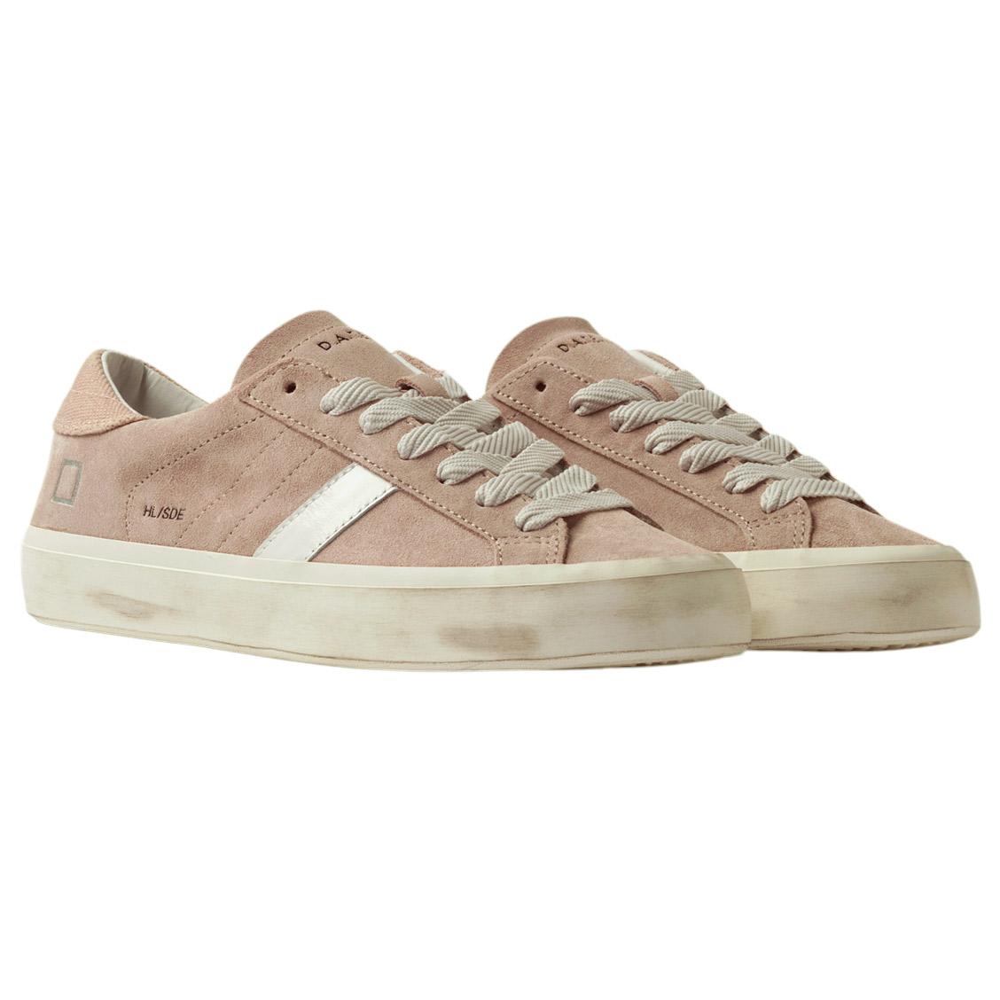 DATE Hill Low Suede Pink HL SD PK sneaker donna in camoscio rosa 
