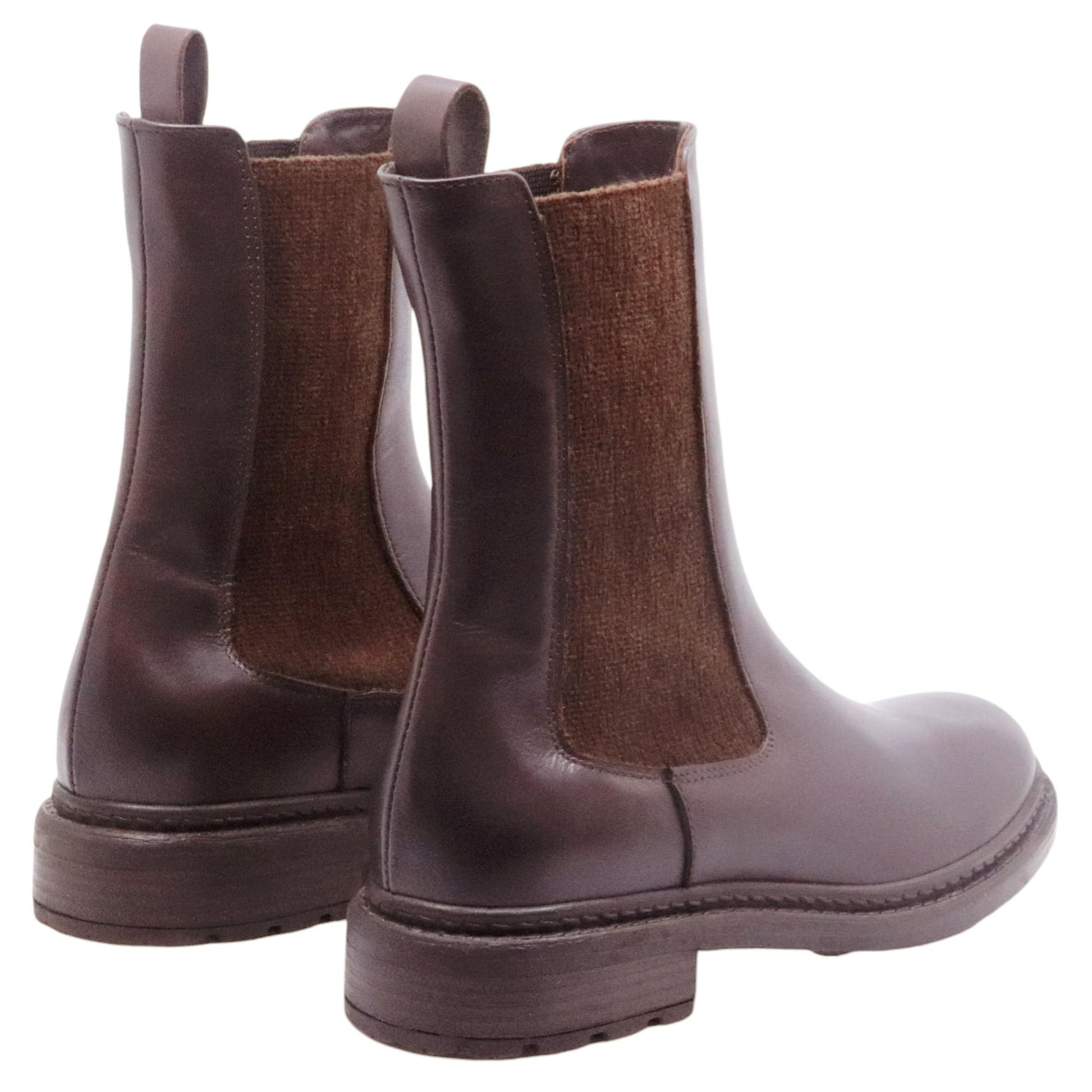 Chelsea boot donna The Seller GD729 in pelle marrone 