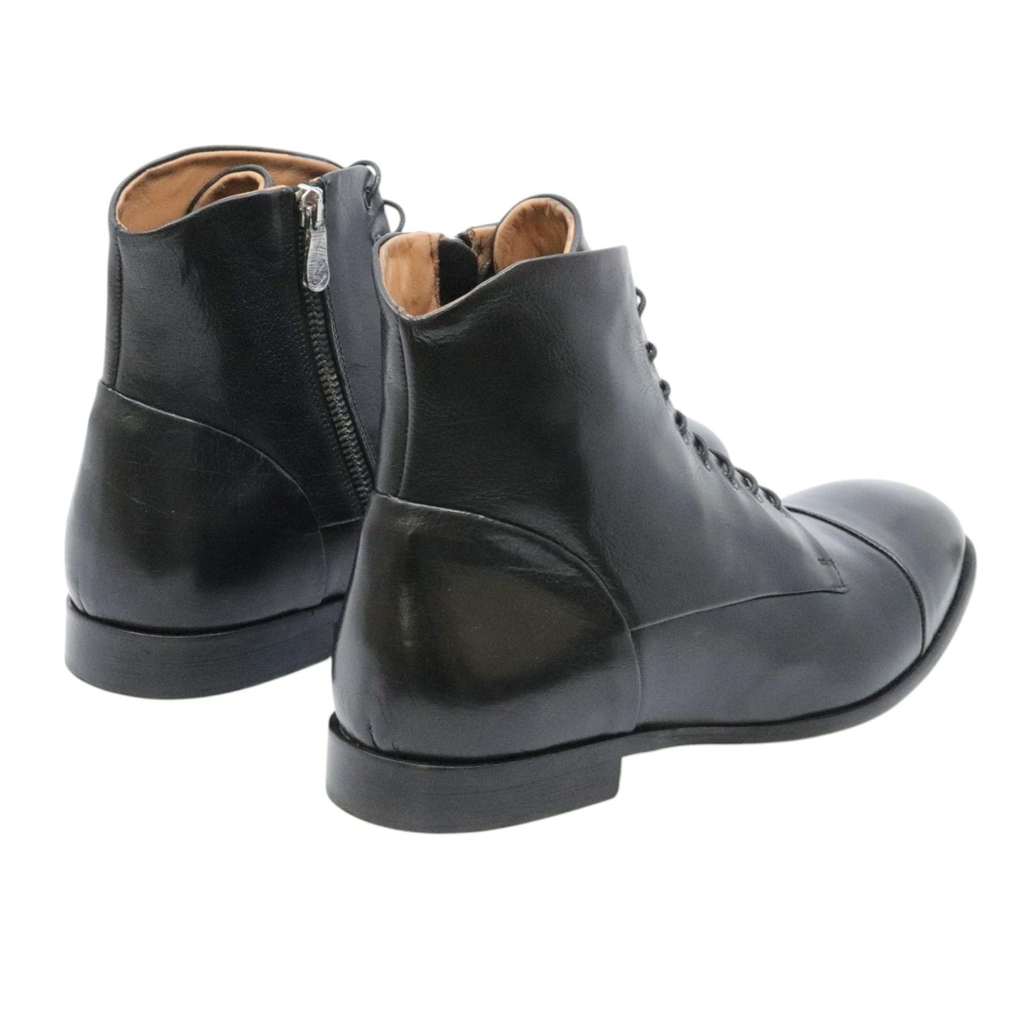 Crispiniano 124-14 stivaletto uomo pelle nero con zip interna 