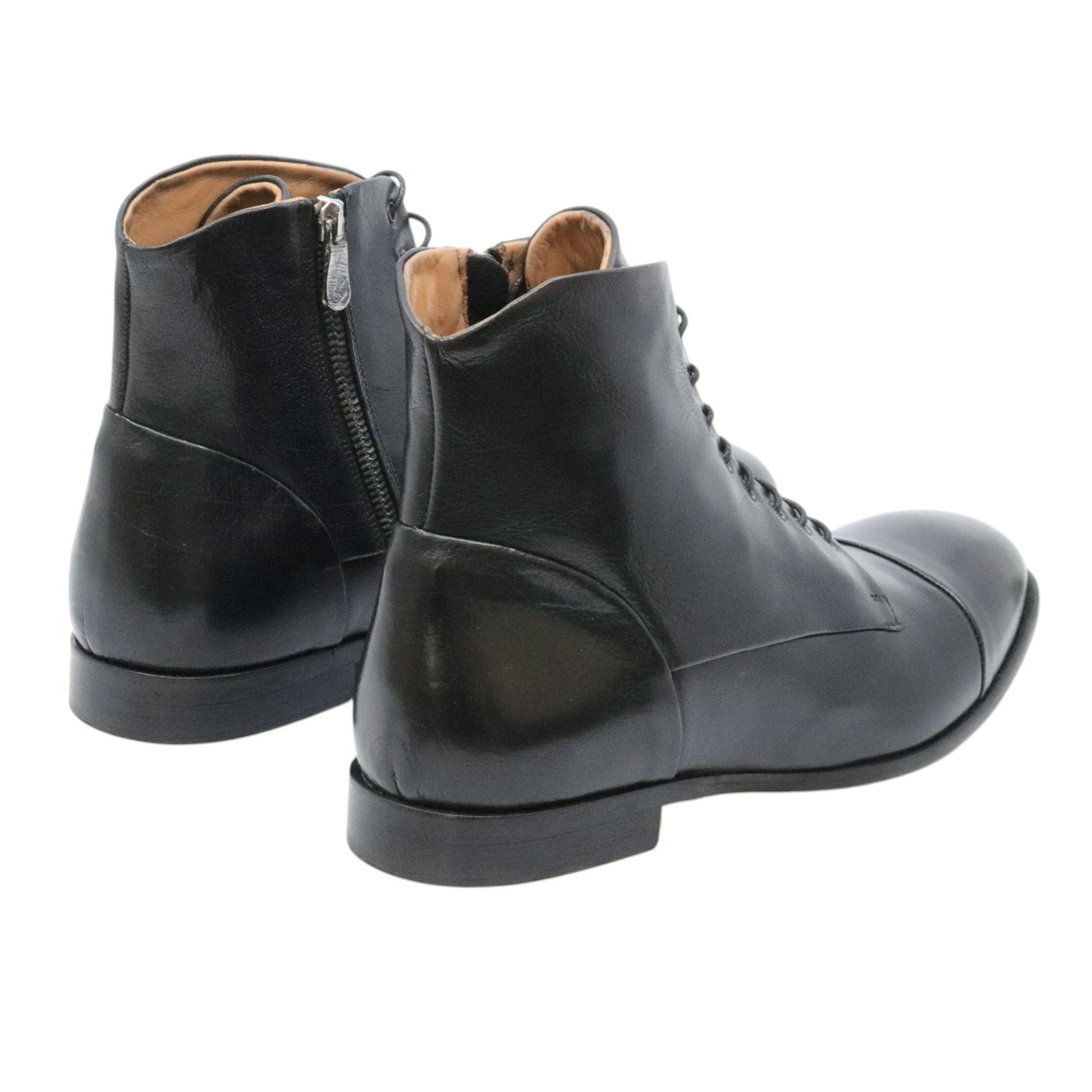 Crispiniano 124-14 stivaletto uomo pelle nero con zip interna 