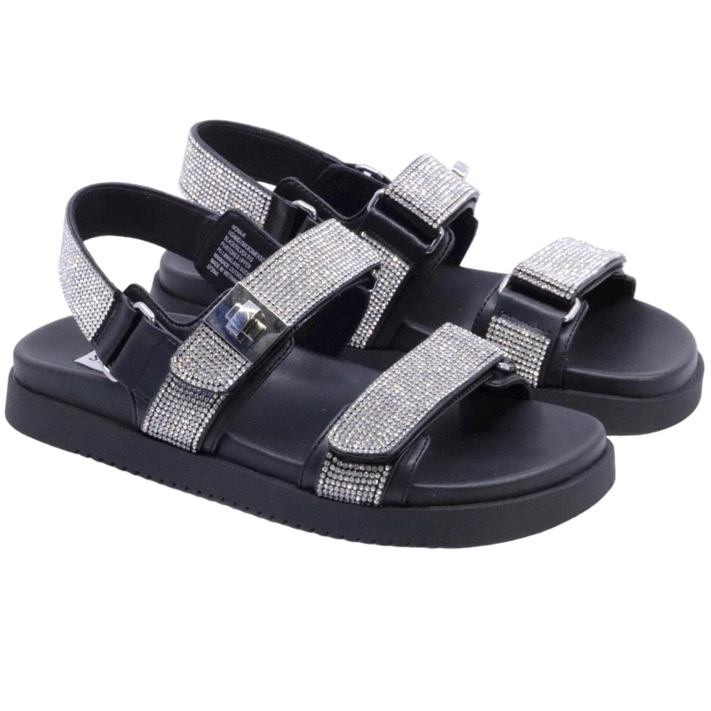 Sandalo Steve Madden Mona in similpelle argento e strass 