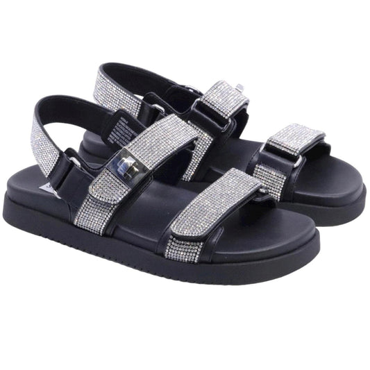 Sandalo Steve Madden Mona in similpelle argento e strass 