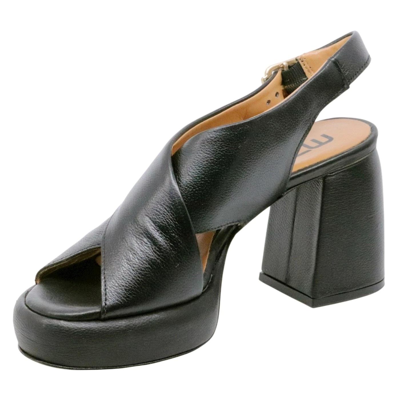 Sandalo con tacco Mjus T91001 in pelle nera 