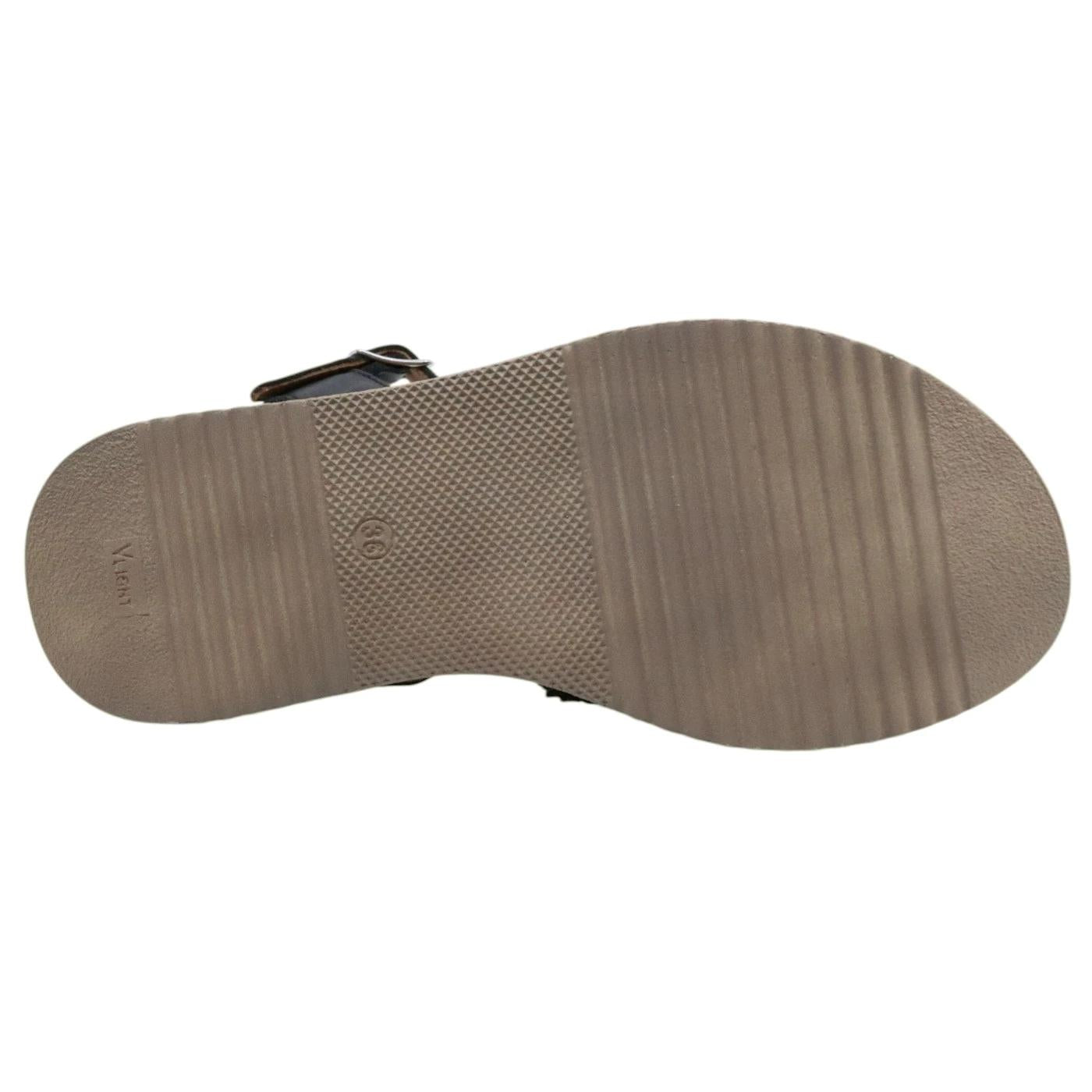 Sandalo con zeppa Mine Vaganti 3912 in pelle nera 