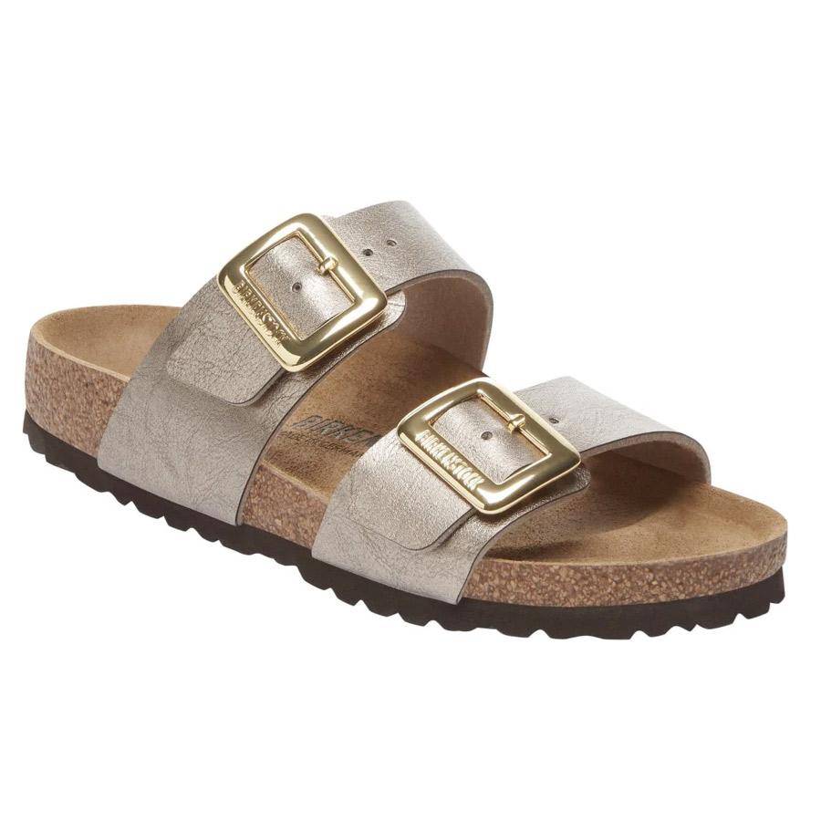Birkenstock Sydney Graceful Pearl Taupe sandalo doppia fibbia color taupe 
