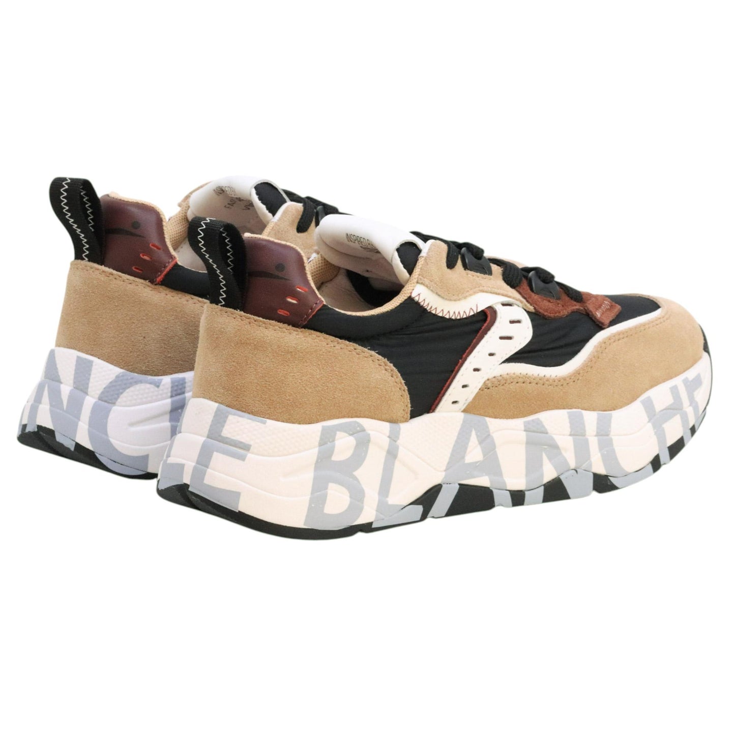 Voile Blanche CLUB105 sneaker donna in suede e tessuto beige e nero 