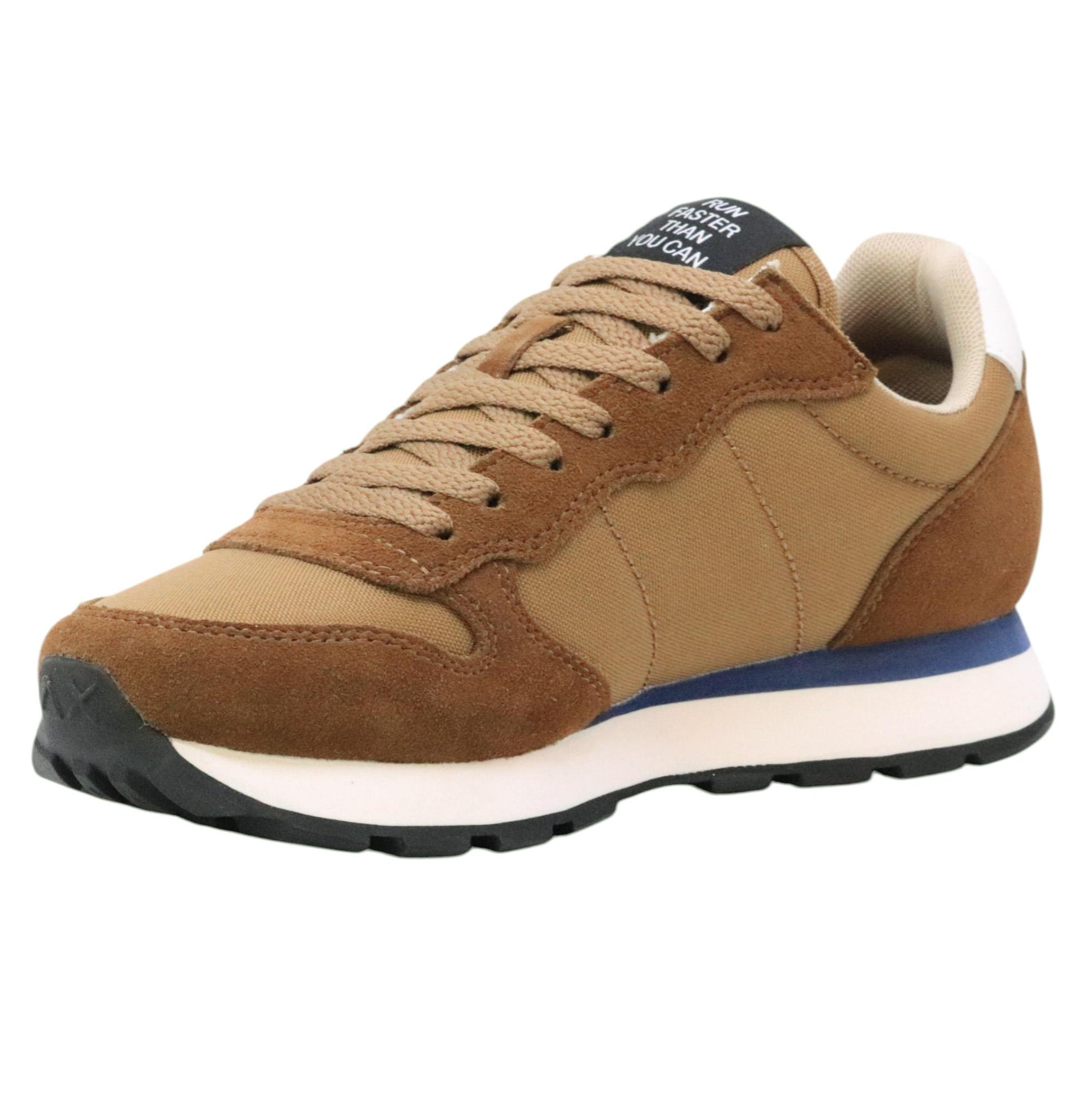 SUN68 Tom Solid Z45101 sneaker uomo in nylon e suede marrone 