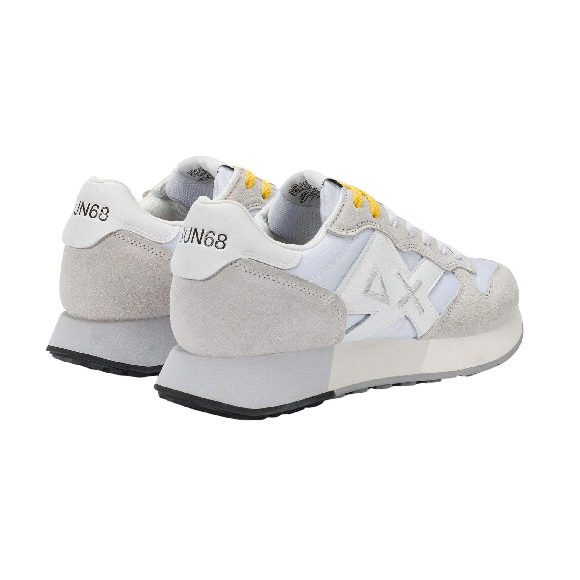 Sun68 Jaki Bicolor Z36116-0101 sneaker uomo bianco in nylon e camoscio 