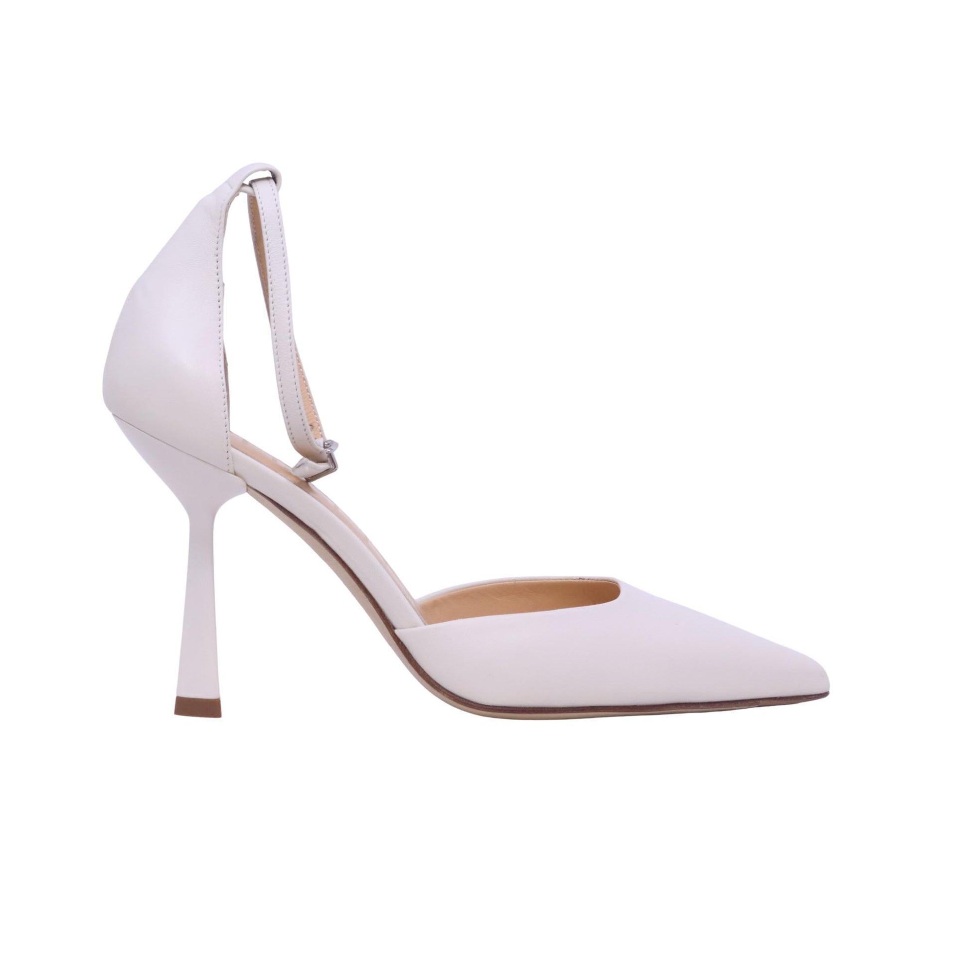 Chantal 1962 2509 décolleté donna in pelle bianca con cinturino 