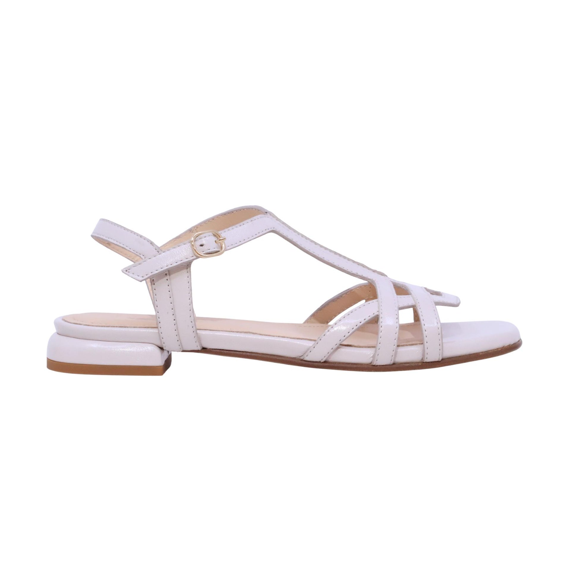 Triver Flight Arrods 858 46 sandalo donna in pelle avorio con cinturino 