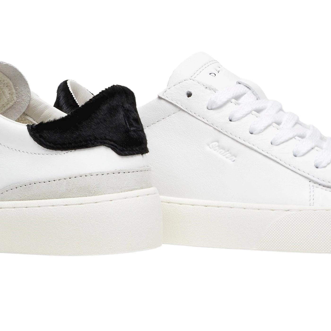 DATE Sonica Calf White Black SO-CA-WB sneaker donna in morbida pelle bianca 