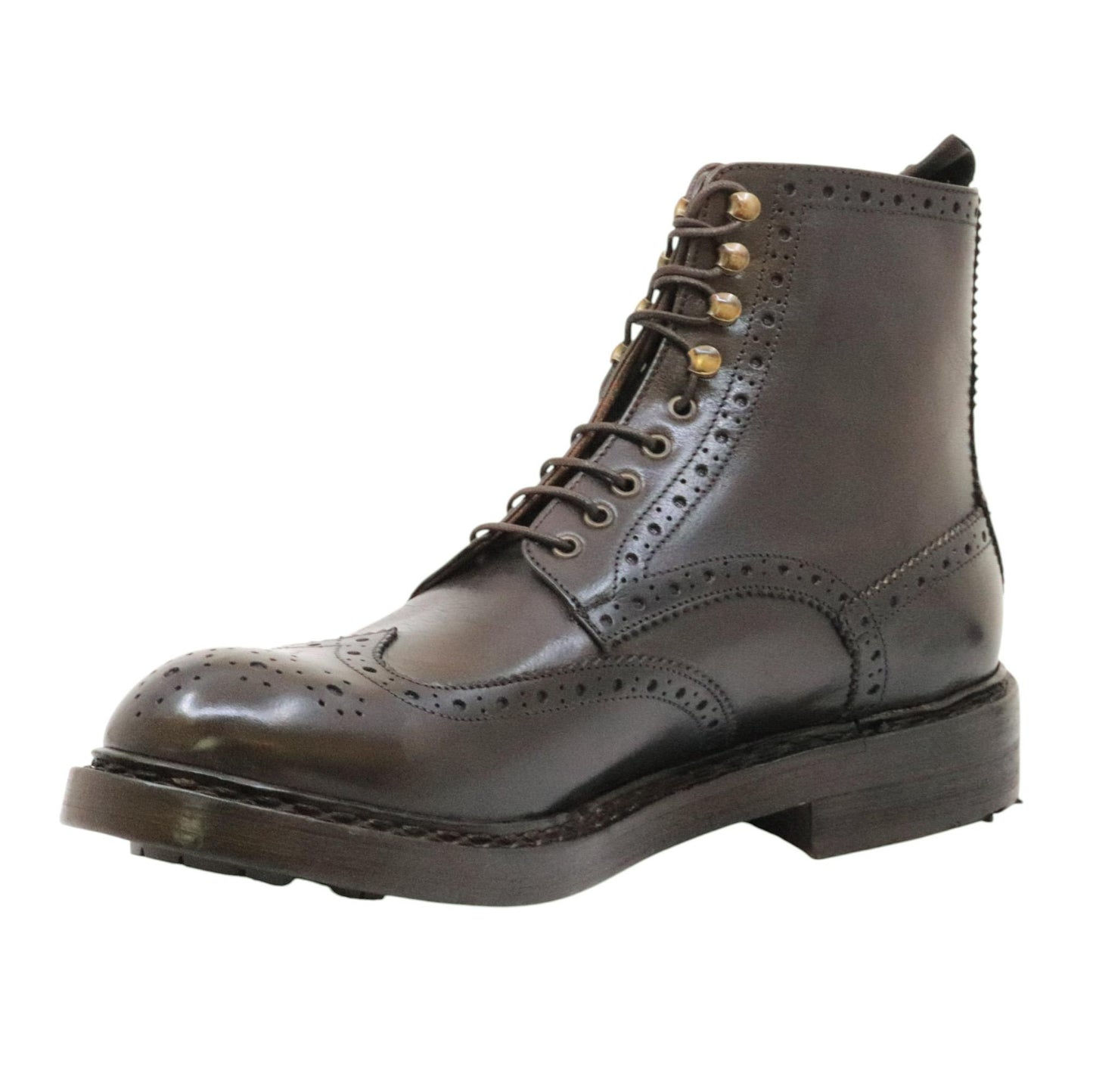 Crispiniano 482 stivaletto allacciato uomo in pelle marrone 