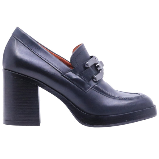 Mocassino con tacco Mjus P96126 da donna in pelle nera 