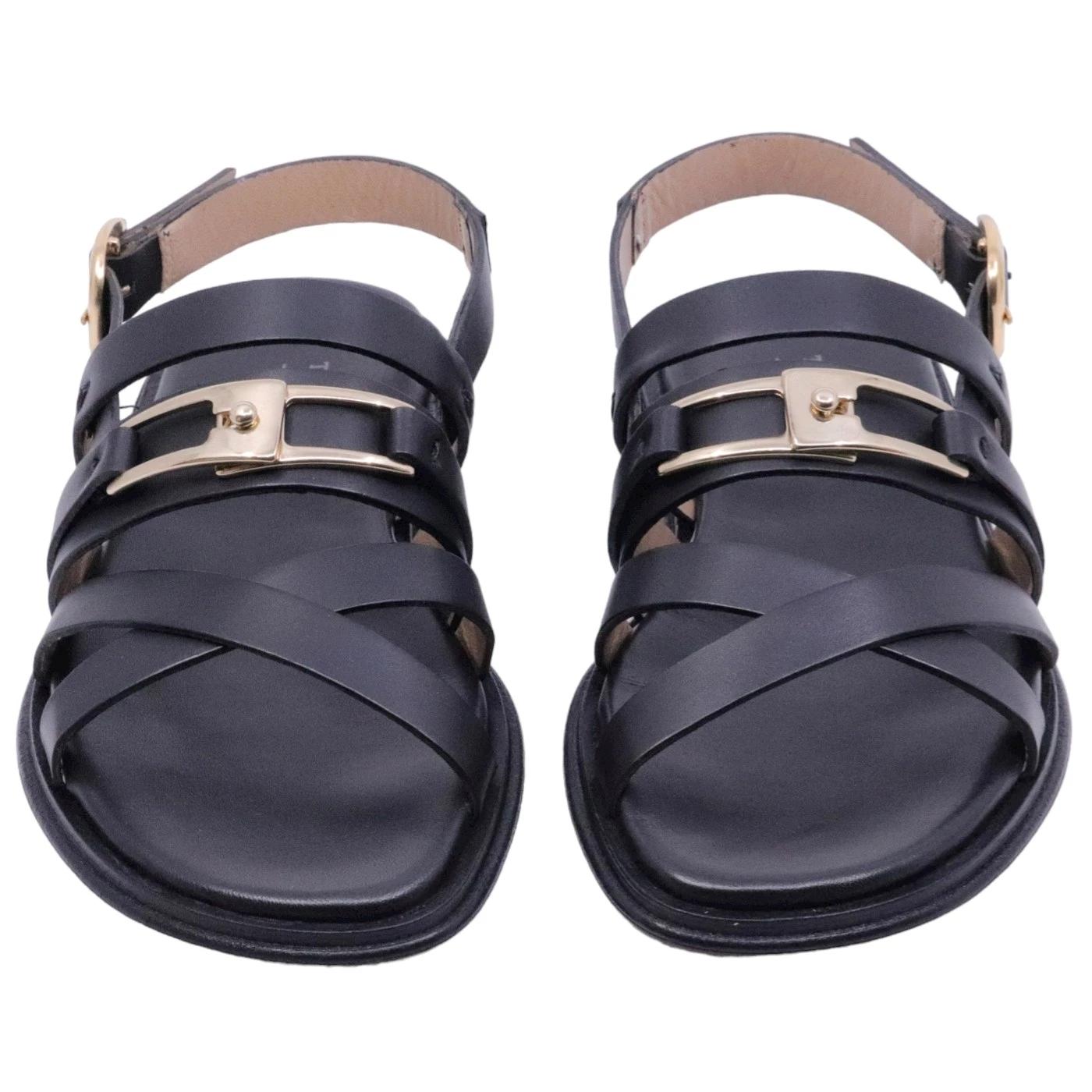 Sandalo donna Triver Flight 725 in pelle nera 