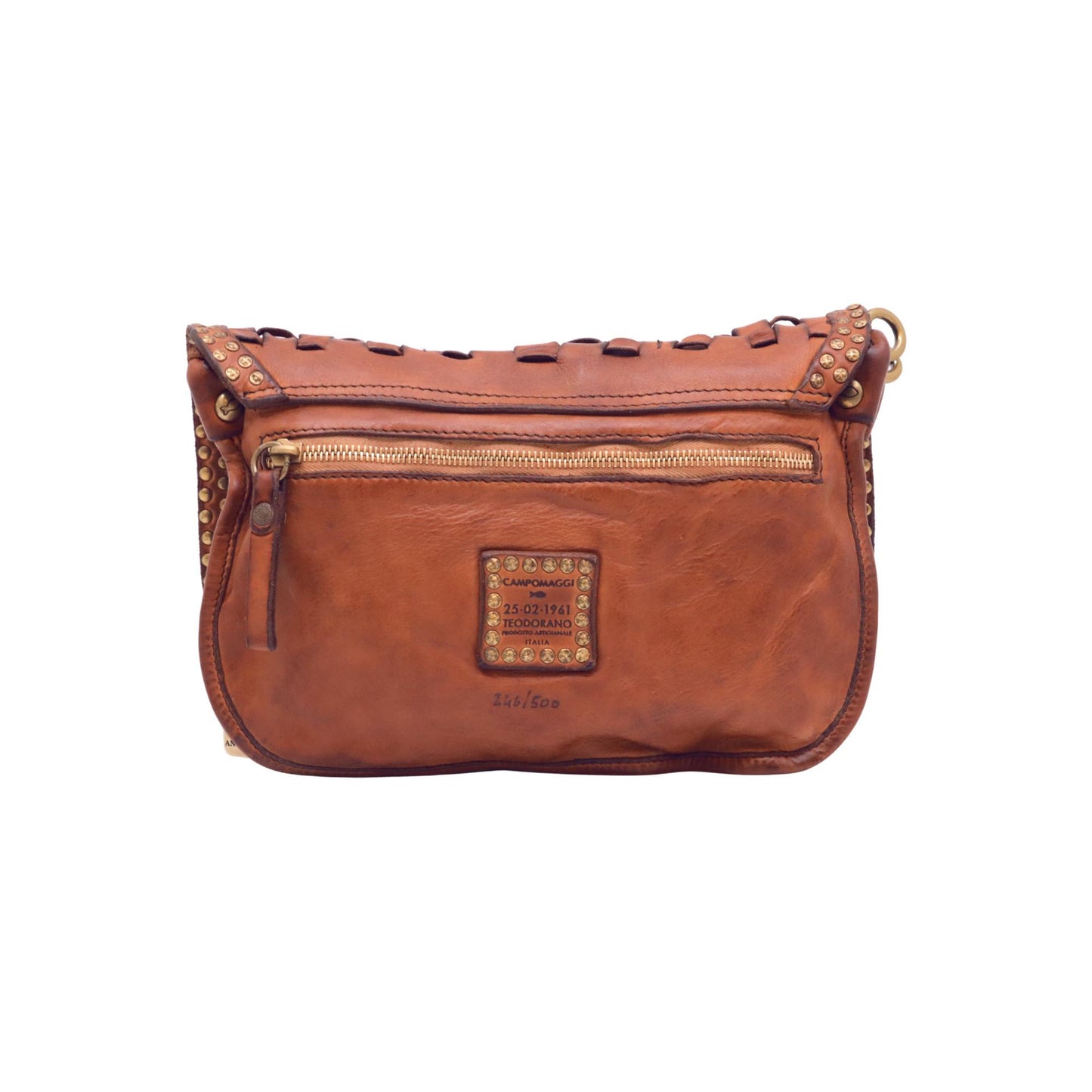 Campomaggi Sofia Bag Anniversary C046470ND-X1755 borsa monospalla donna in pelle cognac edizione limitata 246/500 