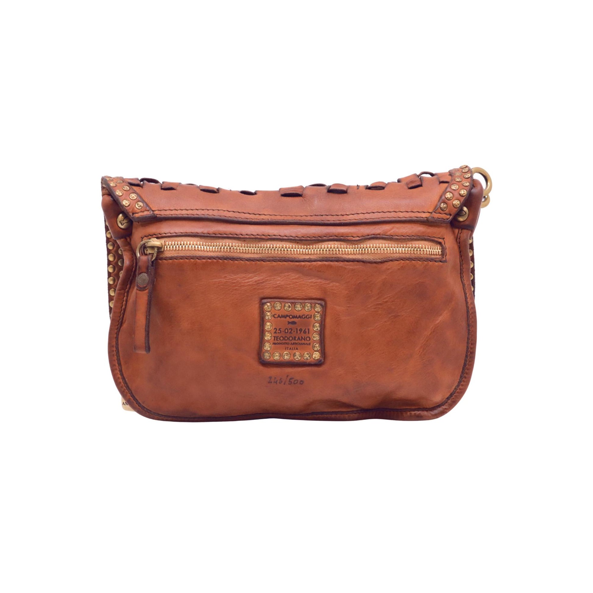 Campomaggi Sofia Bag Anniversary C046470ND-X1755 borsa monospalla donna in pelle cognac edizione limitata 246/500 