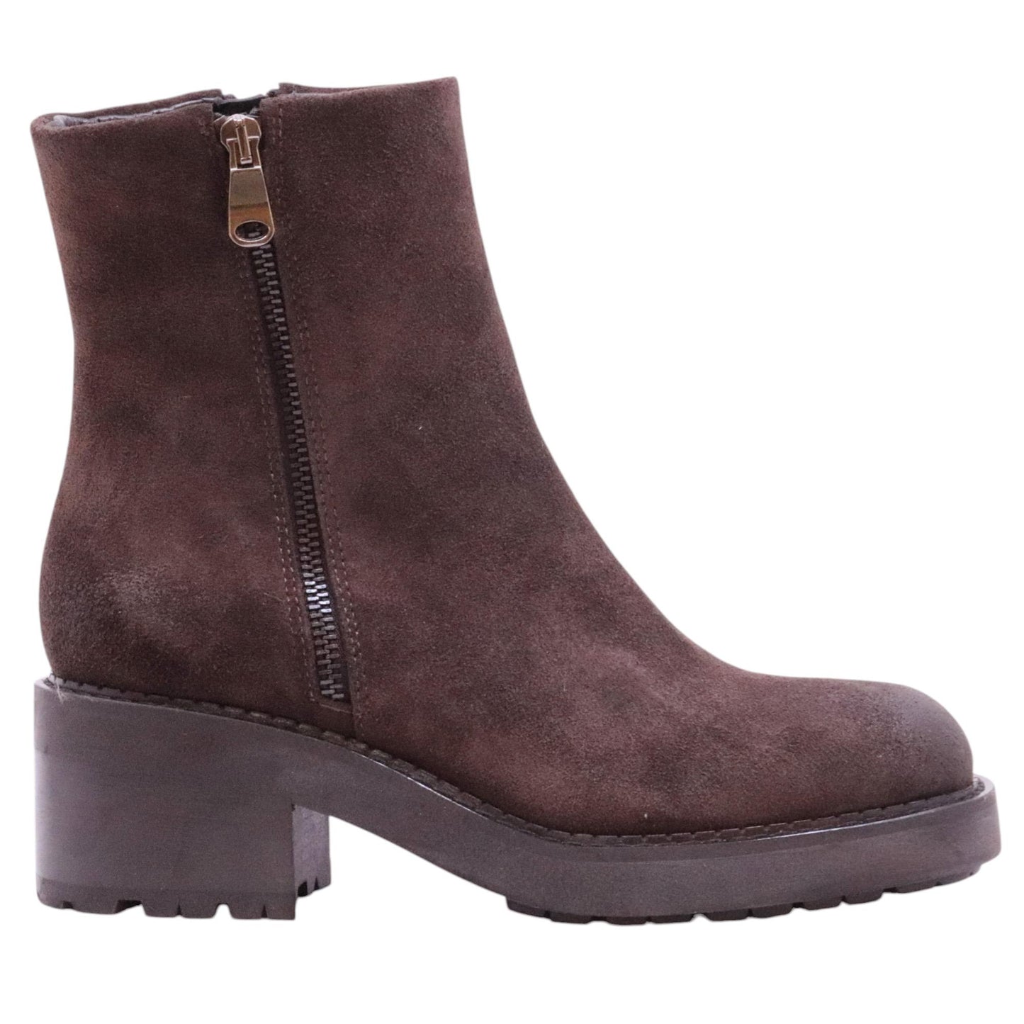 Curiositè 2831 stivaletto donna in camoscio marrone 