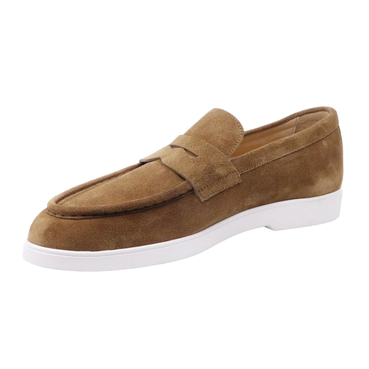 Mocassino uomo Rossano Bisconti in pelle scamosciata di colore sigaro 