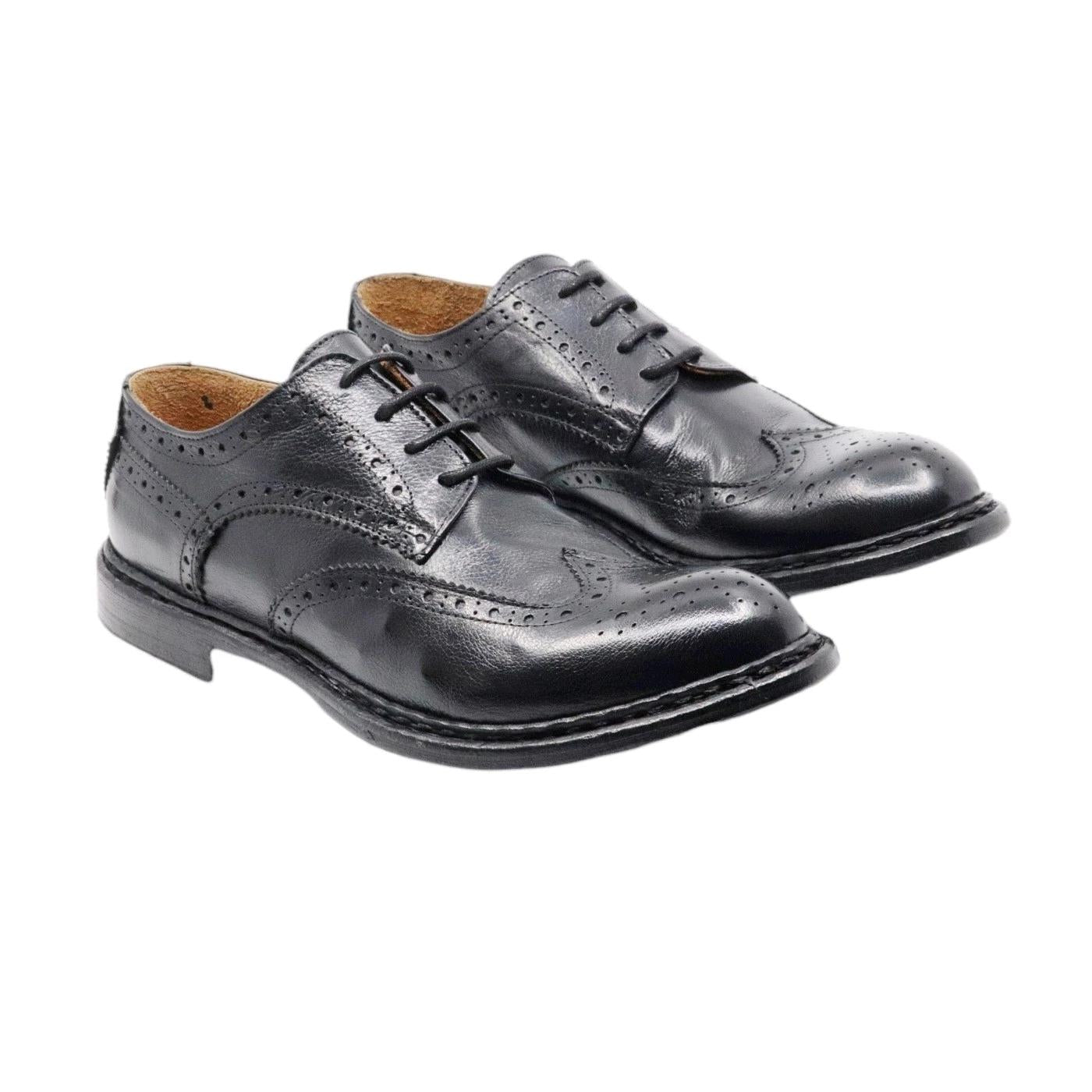 Crispiniano 481 scarpa derby imperiale da uomo in pelle nappata nero 