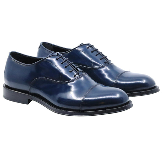 Scarpa Derby uomo Corvari 1823 in pelle blu spazzolata 