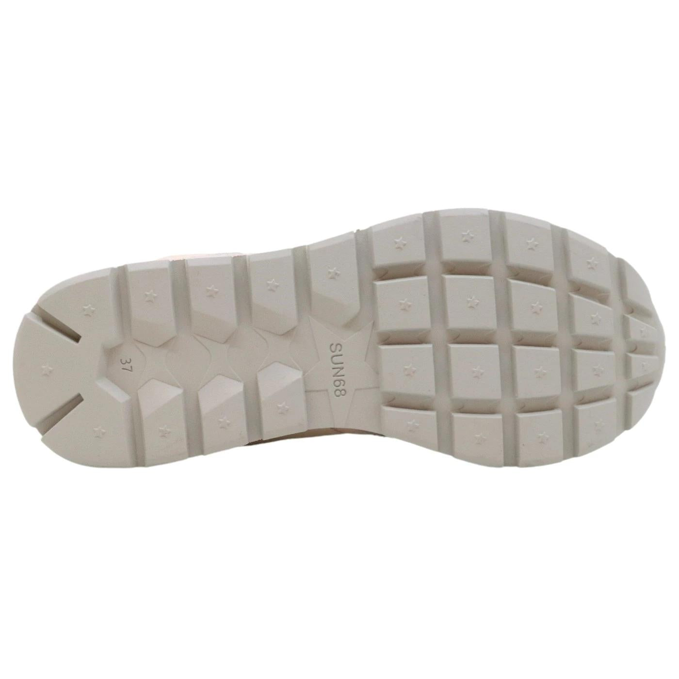 Sneaker donna Sun68 Ally Gold Silver Z44202 in tessuto panna 