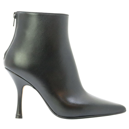 Anna F 9984 tronchetto donna in pelle nera con zip 