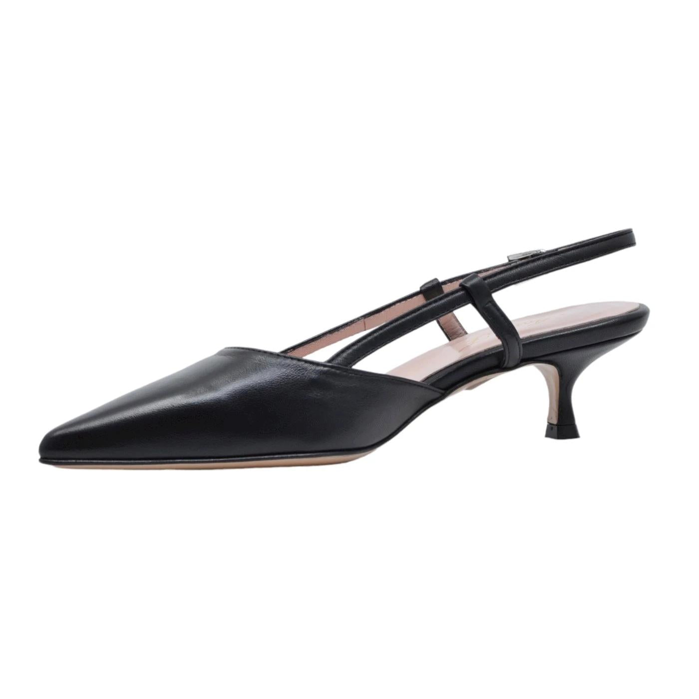 Slingback donna Anna F 1410 in elegante pelle di colore nero 
