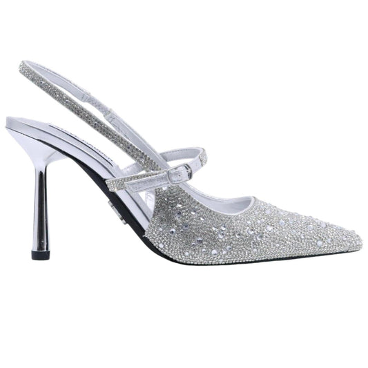 Slingback Steve Madden Armour con strass argento 