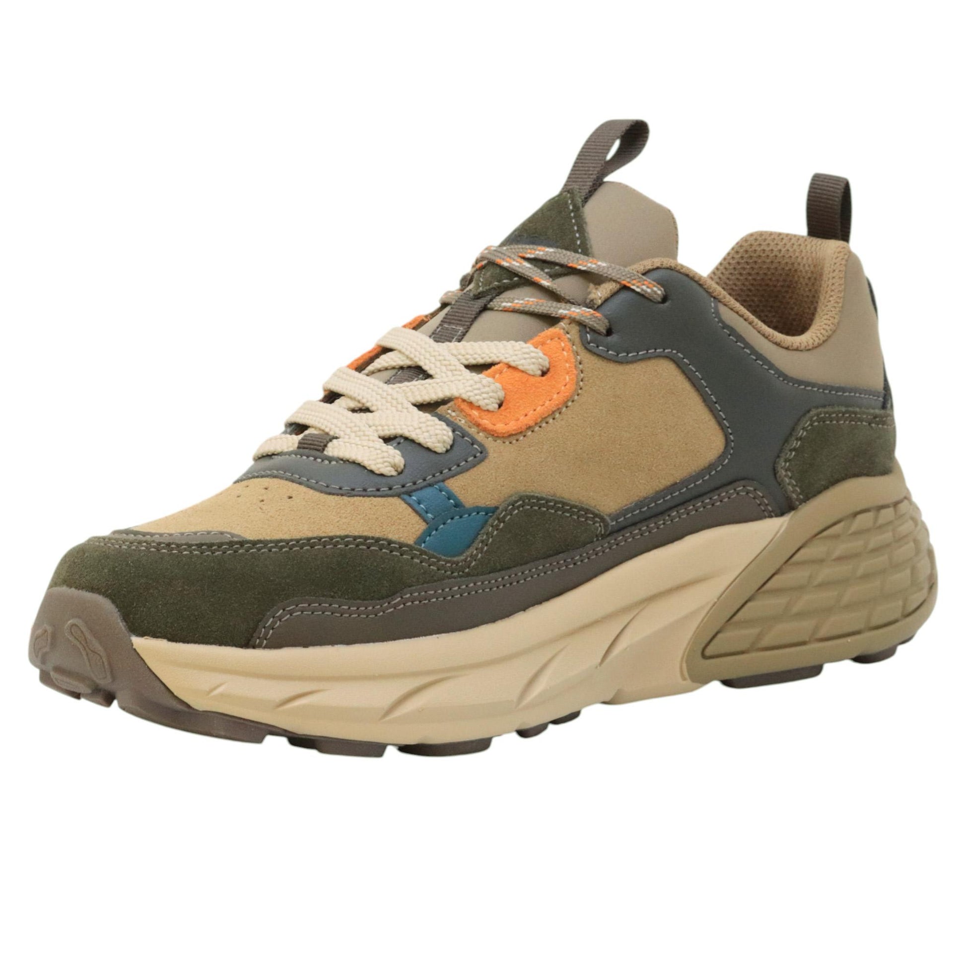 Jeep Footwear Groove sneaker uomo in pelle scamosciata khaki 