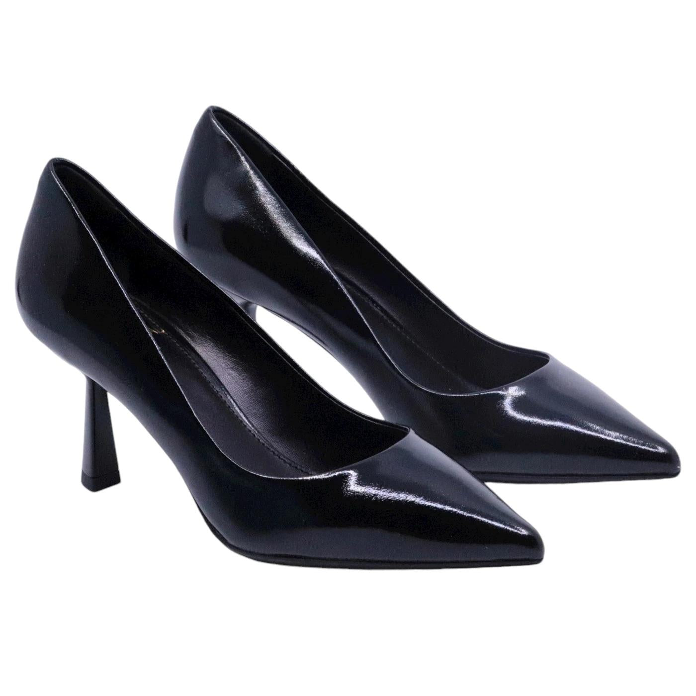 Décolleté donna Chantal 1962 2471 in pelle verlux nera 