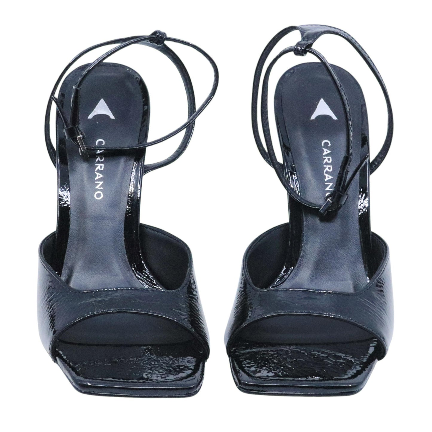 Sandalo con tacco Carrano 274075 in pelle vernice nera 