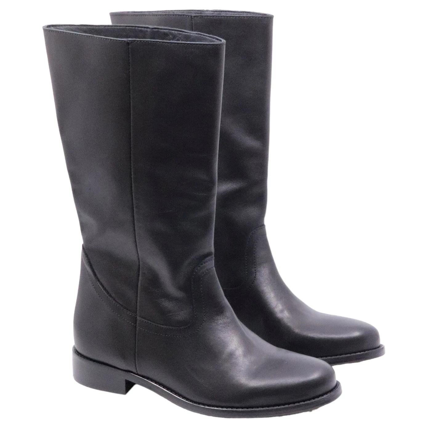 Stivaletto donna Curiositè 1707 in morbida pelle in colore nero 