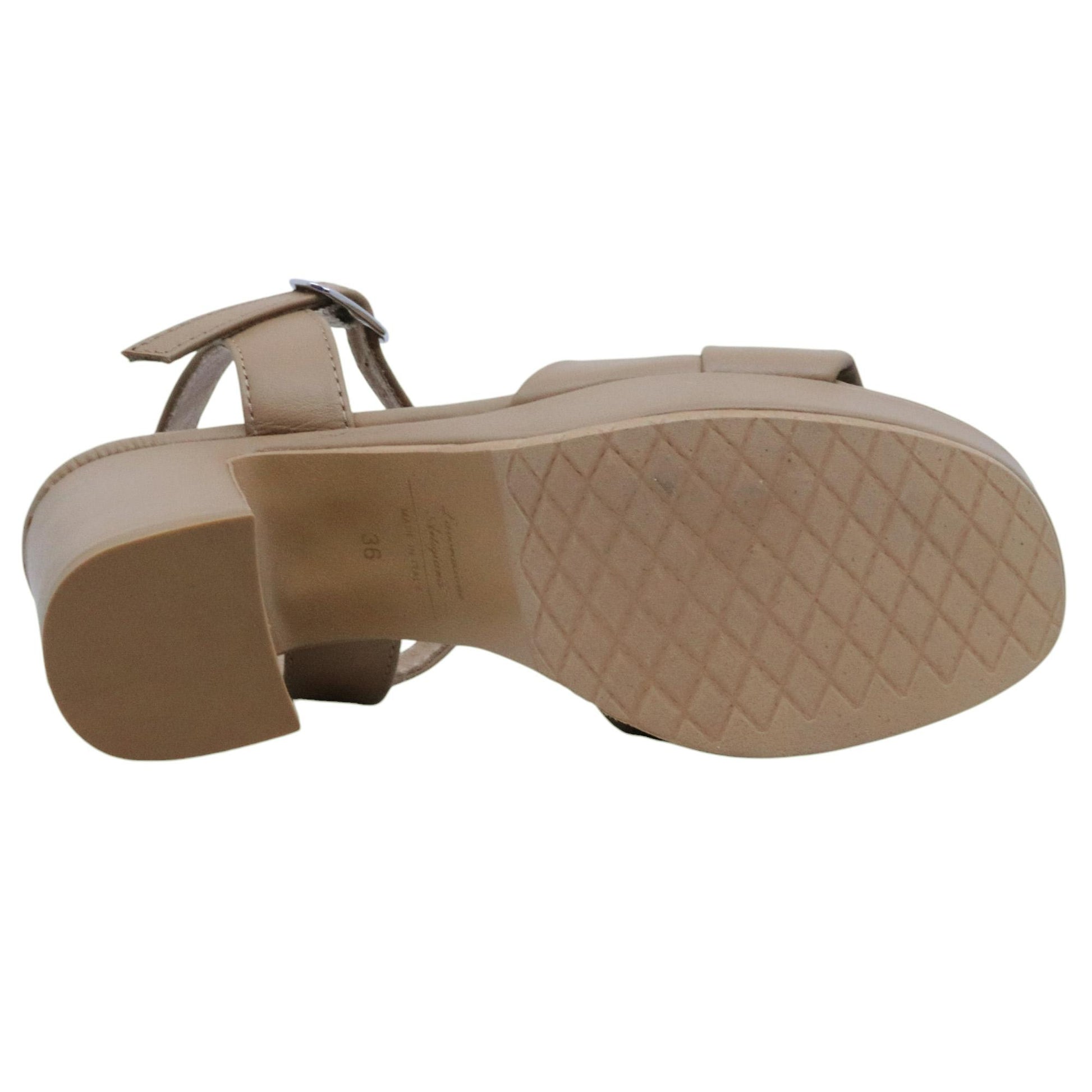 Sandalo con tacco Ehm Robyn in pelle camel 