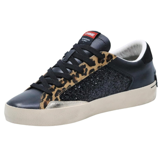 Crime London Distressed 28002 in pelle nera e glitter 