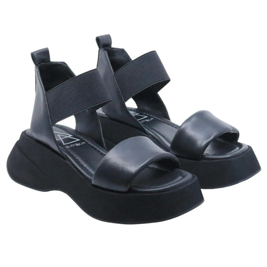 Sandalo donna Elena Iachi C22 in pelle nera 