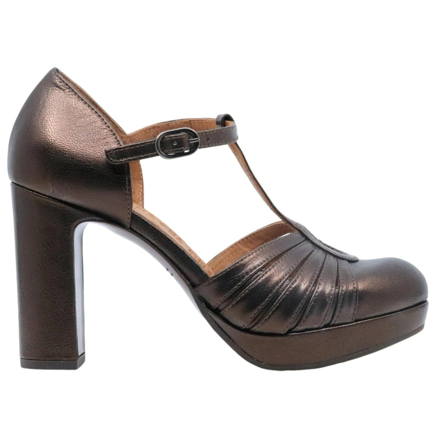 Decolleté Chie Mihara Yaisu per donna in pelle laminata marrone 