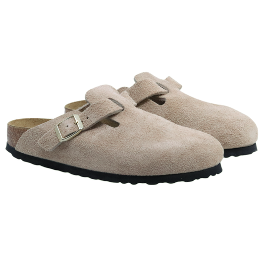Birkenstock Boston in camoscio di colore sandcastle 