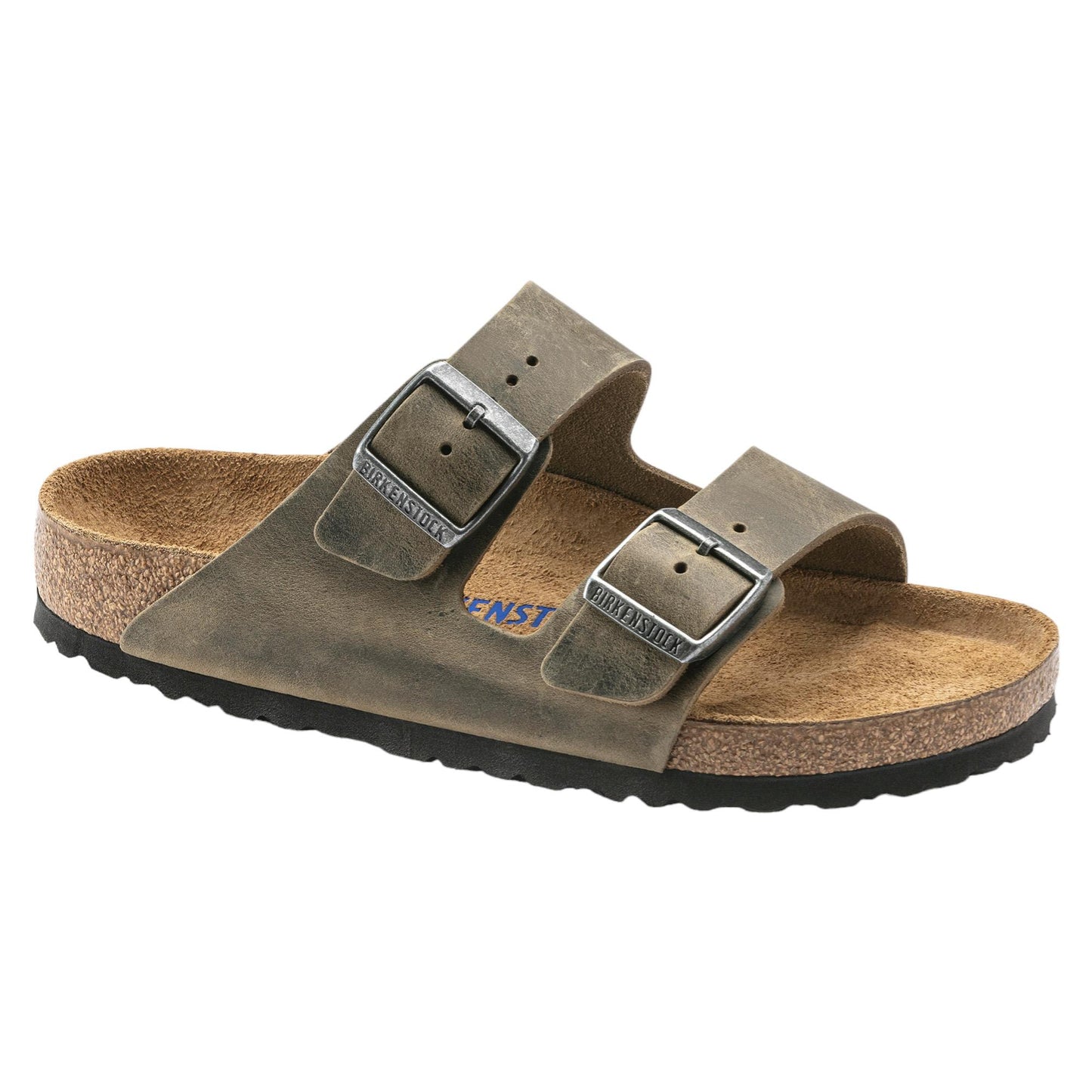 Birkenstock Arizona Olied sandalo doppia fibbia pelle khaki 