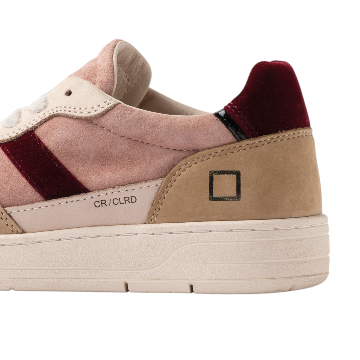 DATE Court 2.0 Colored Rose C2 CO RS sneaker donna in suede rosa e nabuk camel 