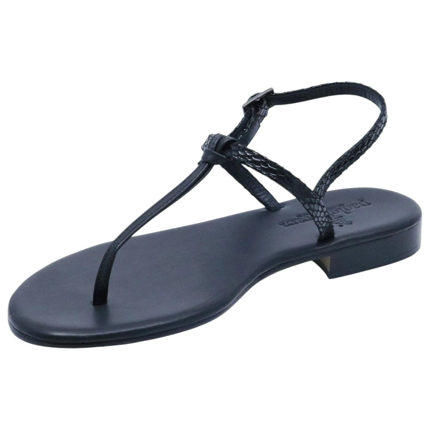 Sandalo infradito Paolo Ferrara CR1796C in pelle nera 