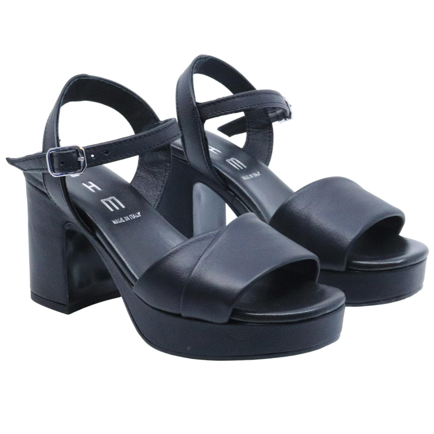 Sandalo con tacco Ehm Randy in pelle nera 