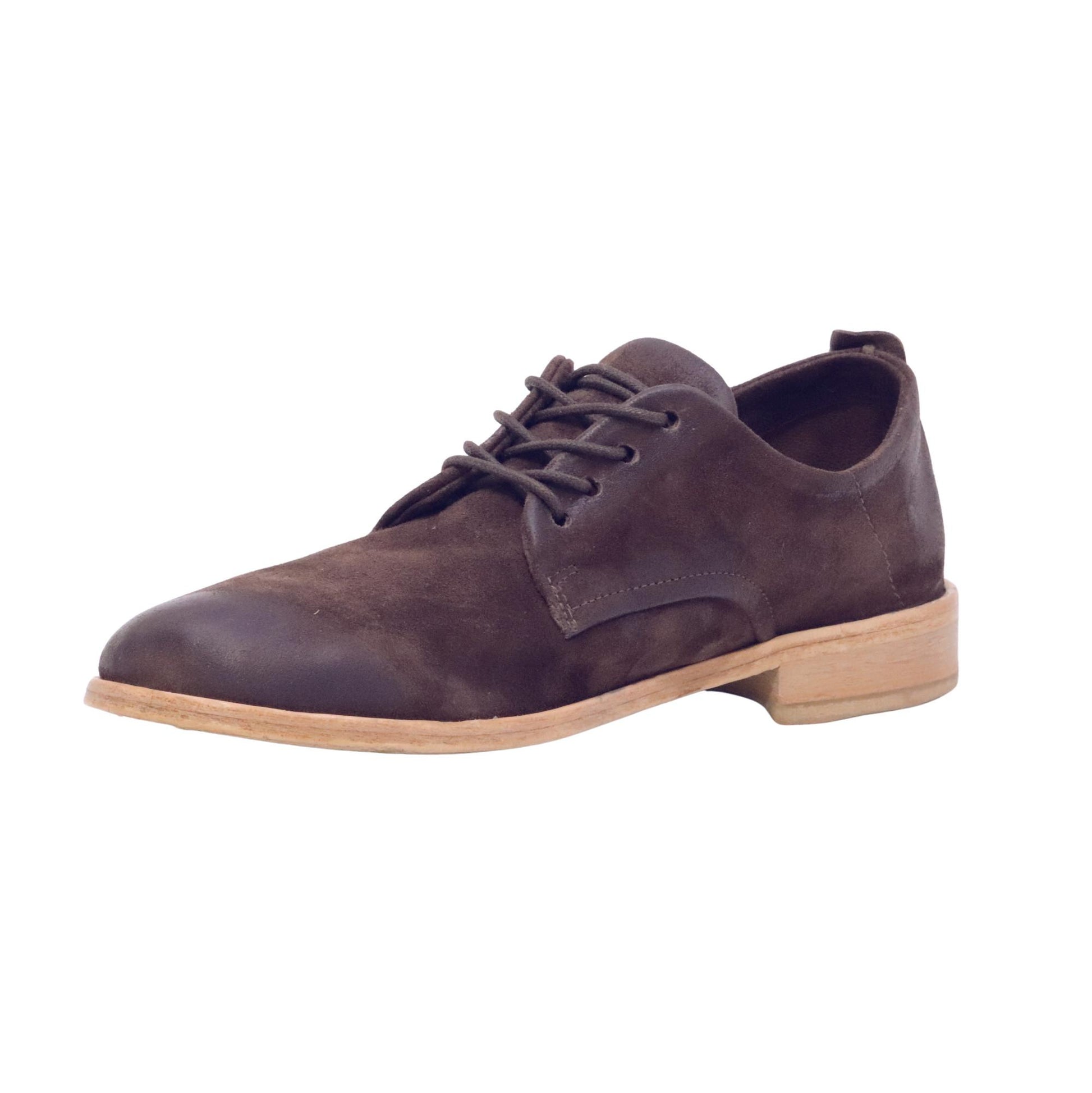 AS98 Cirillo Z59101 scarpa allacciata uomo in camoscio ebano con suola in cuoio 