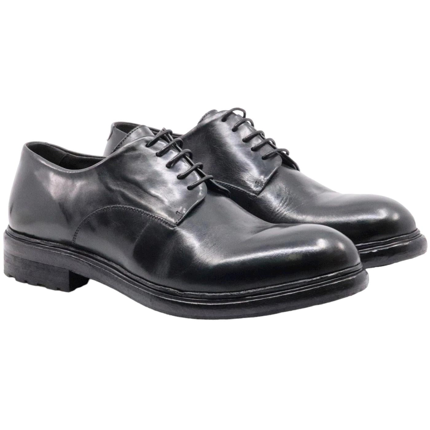 Crispiniano 6084 scarpa derby da uomo in pelle nera 